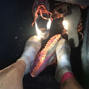 Mud caked through socks!